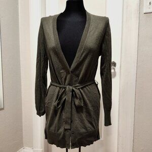 Banana Republic Factory V-Neck Waist Tie Premium Luxe Yarn Button Down Cardigan